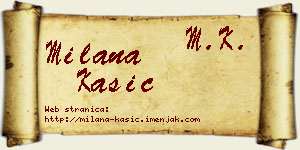 Milana Kašić vizit kartica